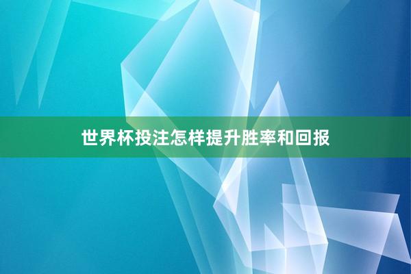 世界杯投注怎样提升胜率和回报